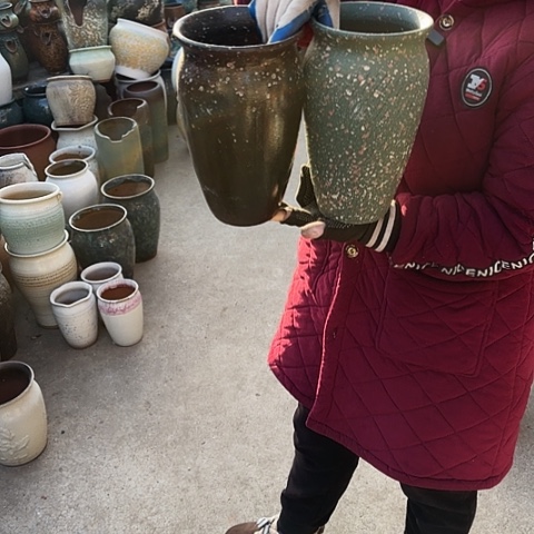 口15高25瑕疵盆子。