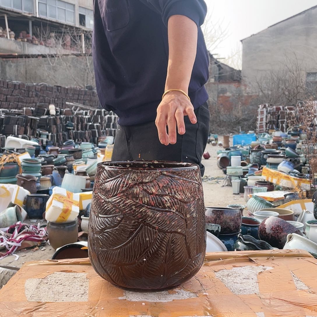 红陶宜兴紫砂粗陶花盆