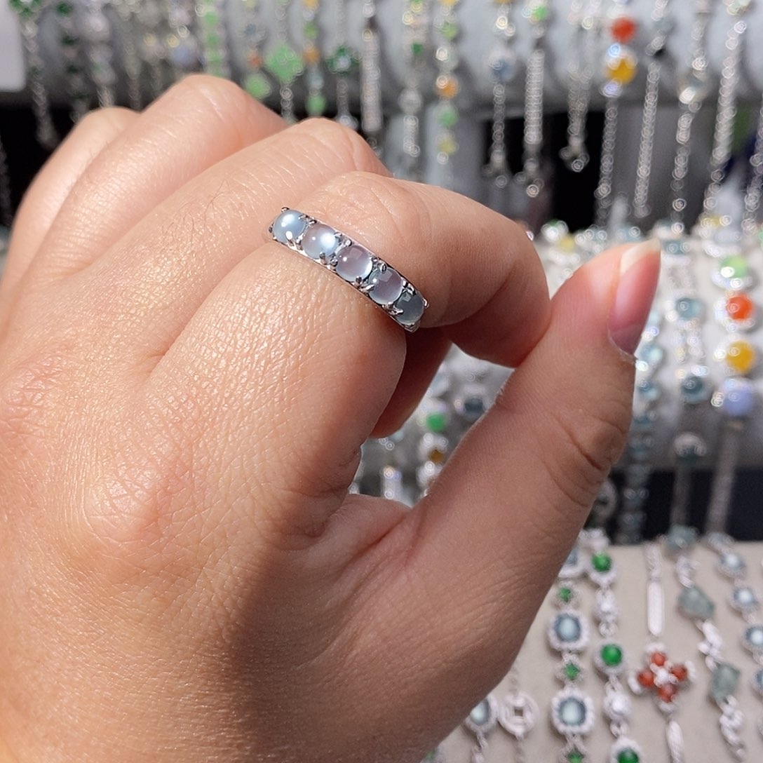 翡翠银S925镶嵌戒指