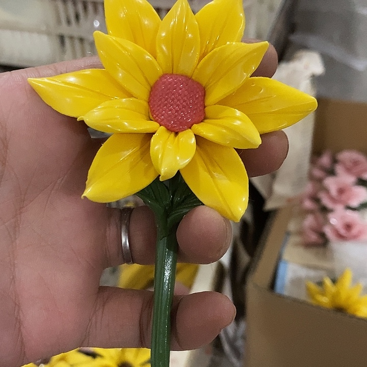 瓷片纯手工陶瓷花摆件瑕