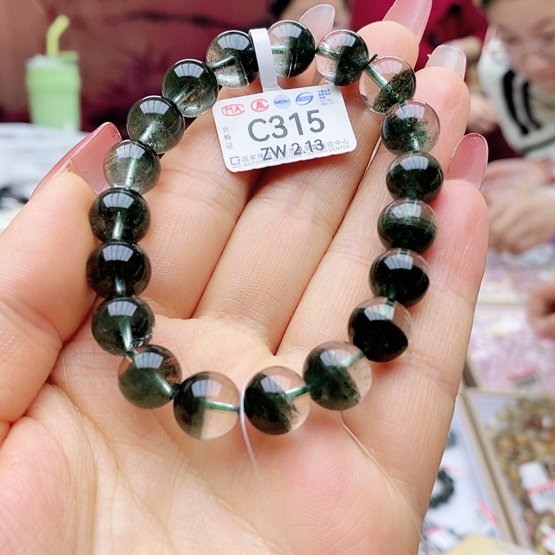 水晶手串未镶嵌C315干净聚宝盆10m