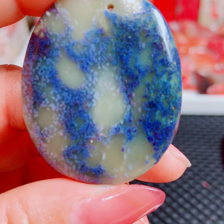 无***马巴林石蓝星吊坠一个