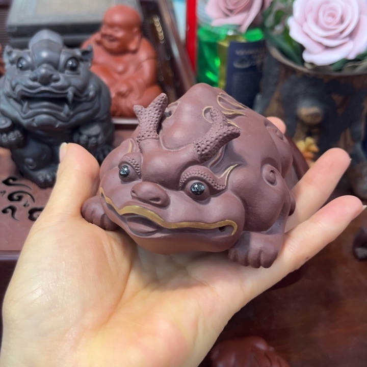 紫砂茶宠摆件貔貅款