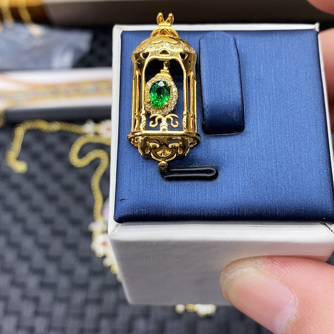 石榴石吊坠(不含链)银S925镶嵌