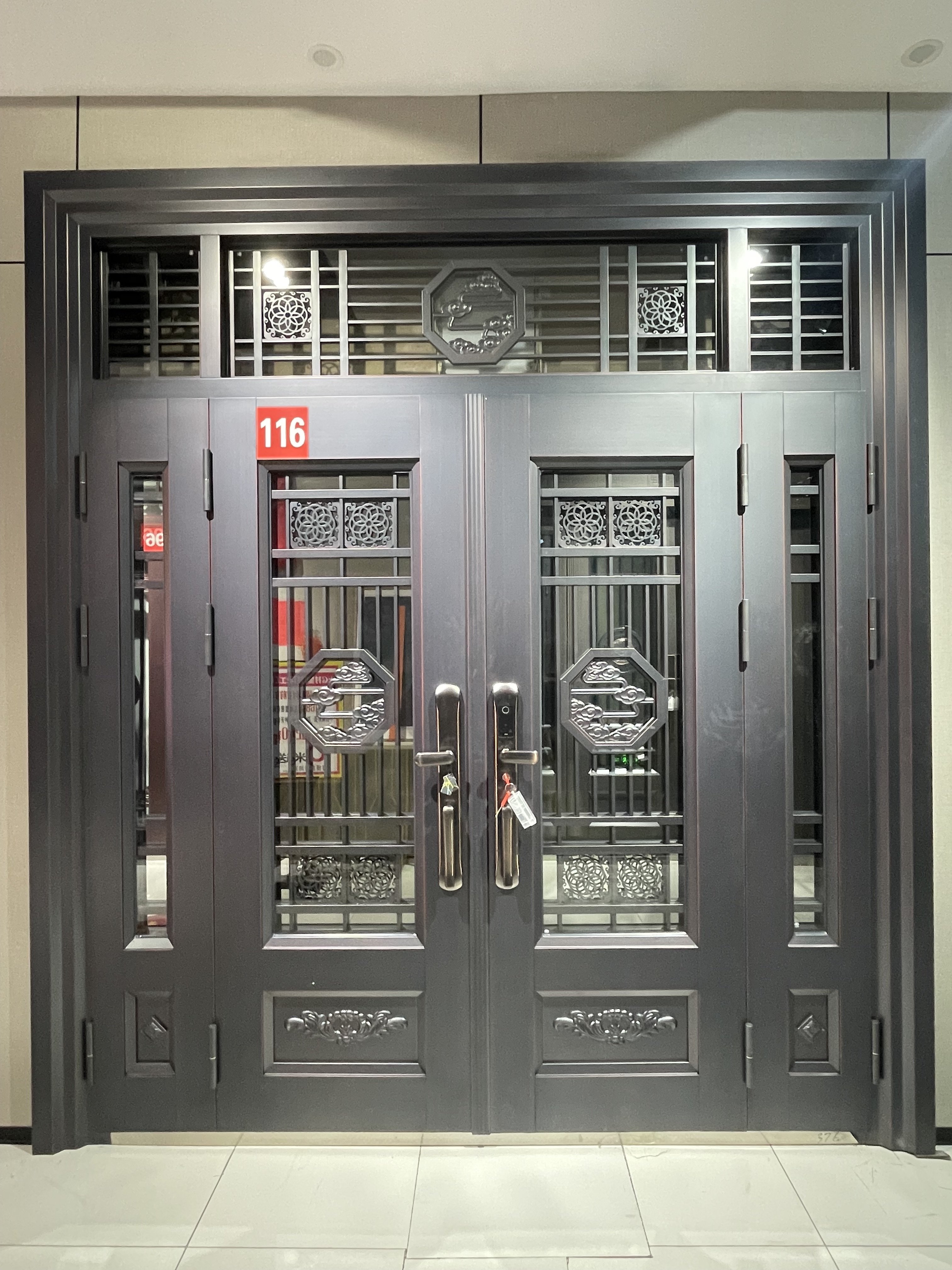 锌镁合金拼接玻璃别墅大门防盗农村大门双开门农村自建房入户门