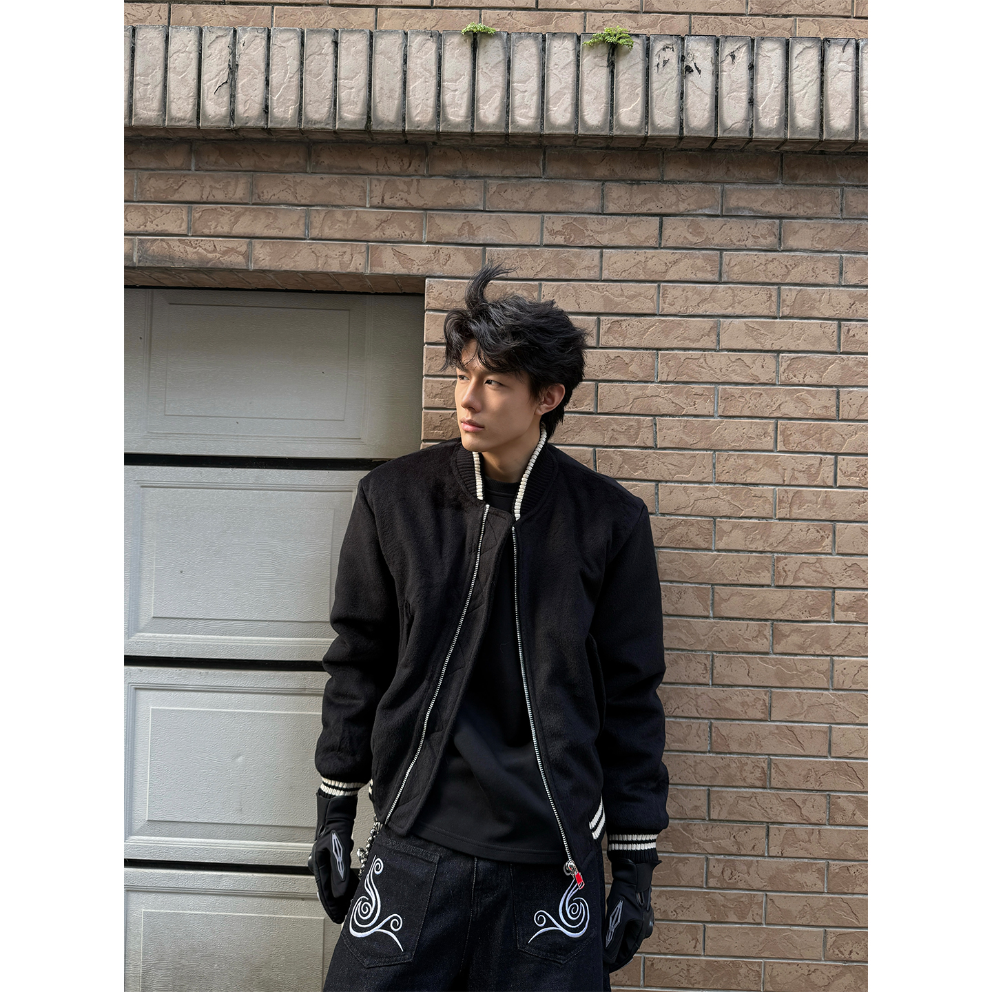 AFGT 复古重磅秋冬厚款棒球服cleanfit休闲百搭男生上衣夹棉外套