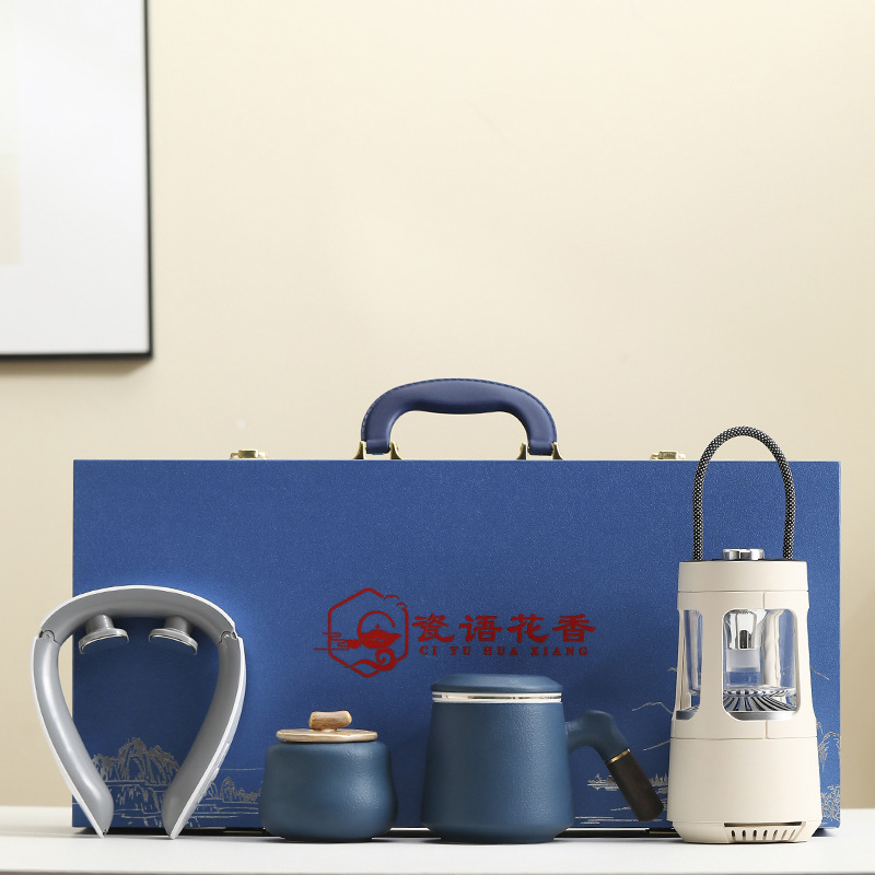 商务礼品套装送客户伴手礼创意陶瓷杯颈椎仪办公实用礼盒