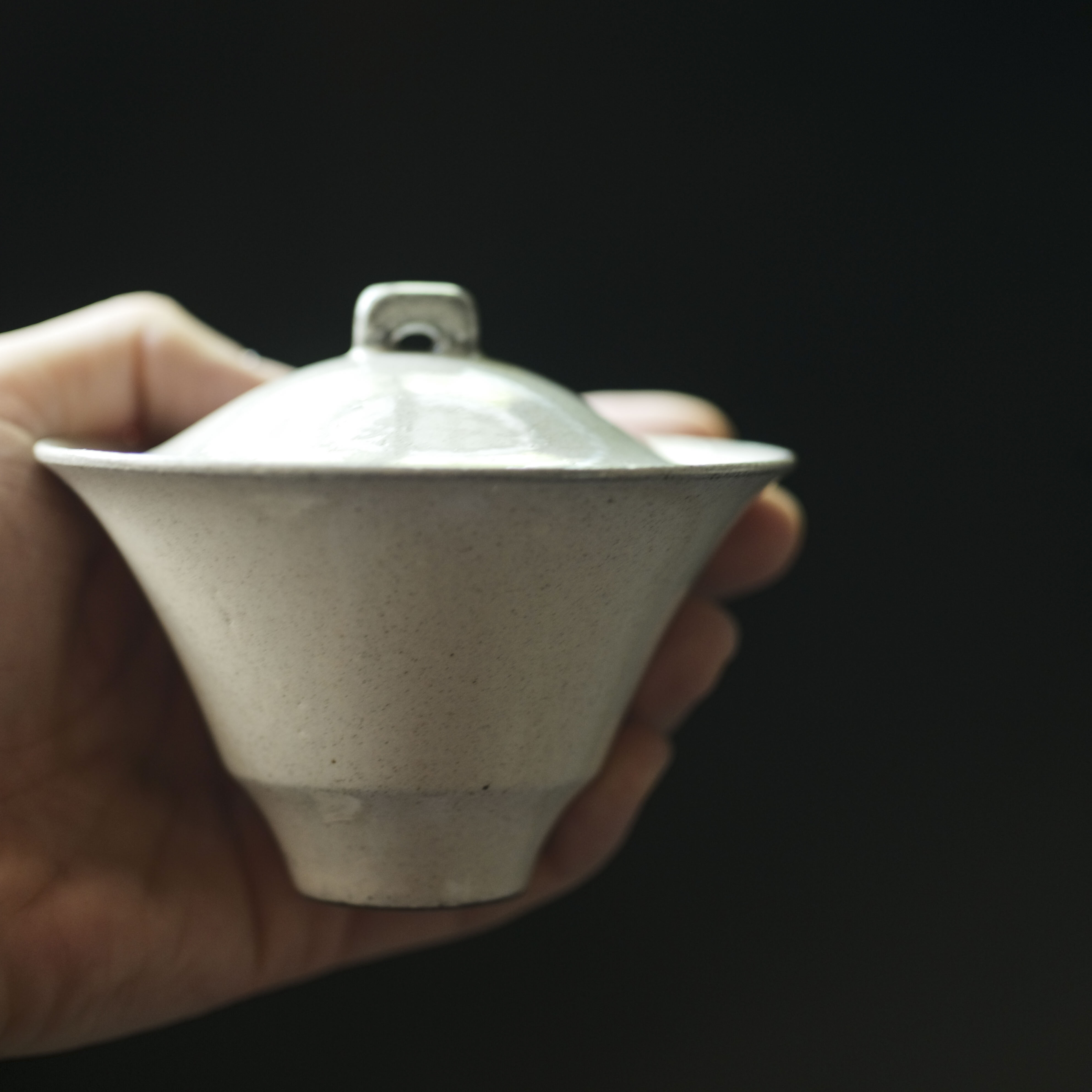 松风舍 粉引盖碗 陶泥泡茶碗 纯手工复古化妆土可养90ml