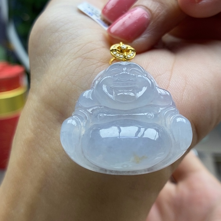 翡翠18K金镶嵌颈饰吊坠28