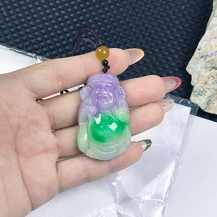 （聚宝严选）D434紫绿财爷爷3吊坠妈妈款精致精美百搭时尚