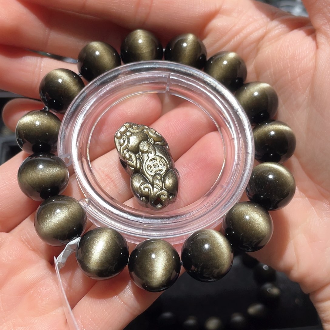 黑曜岩手链未镶嵌@****吖