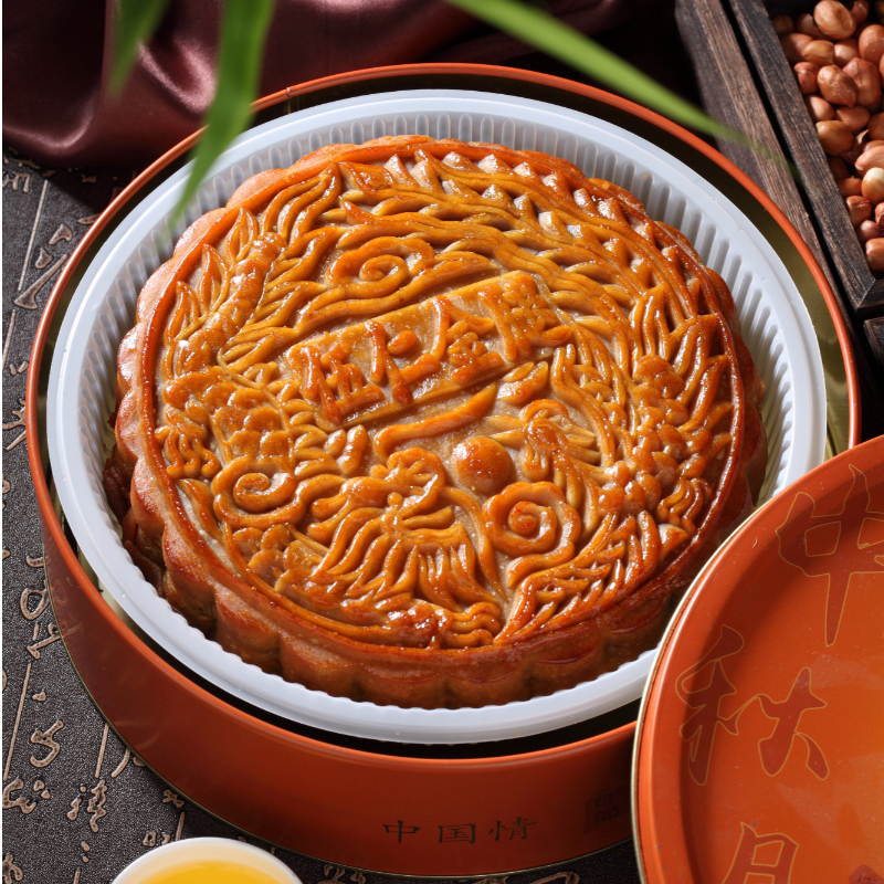 【抢中秋1-3斤爆款】经典老式五仁叉烧伍仁金腿大月饼铁盒装送礼款