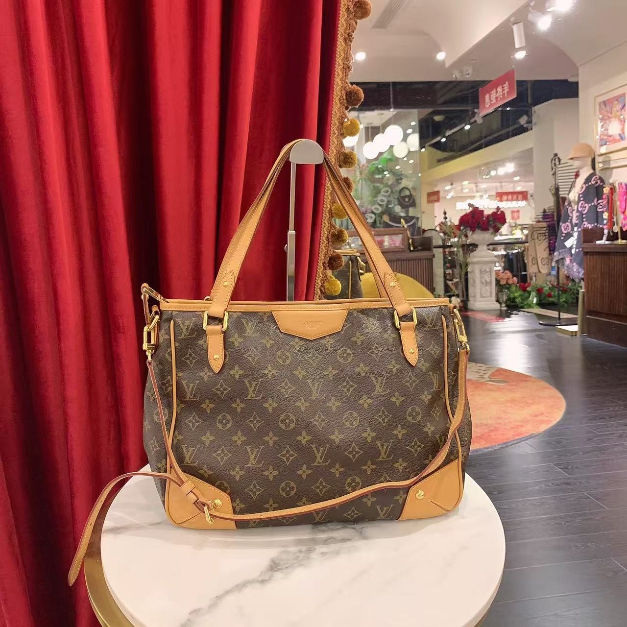 95新 LouisVuitton/路易威登 estrela老花金扣单肩包/57596427
