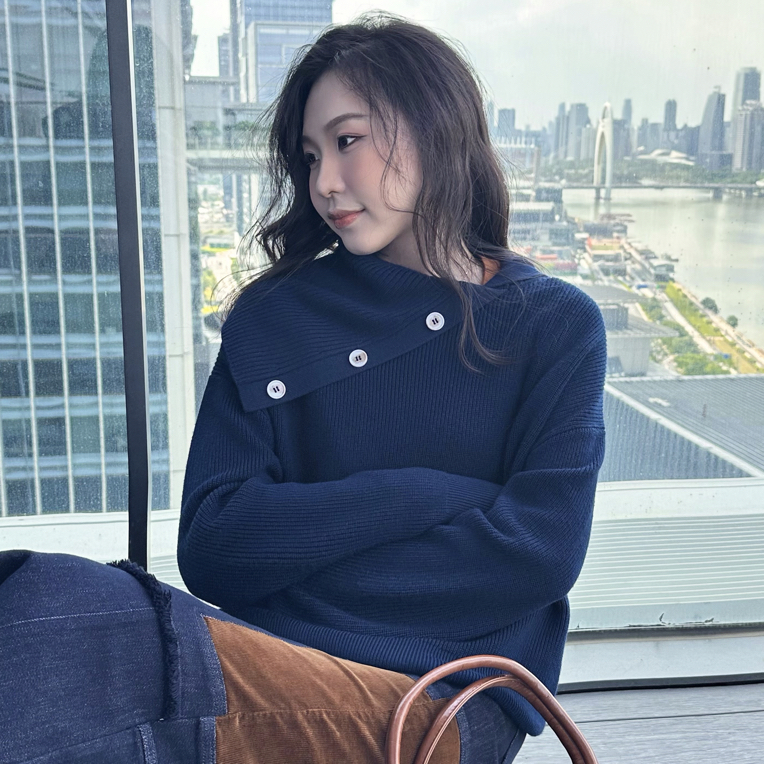 经典坑条宽松羊毛衫