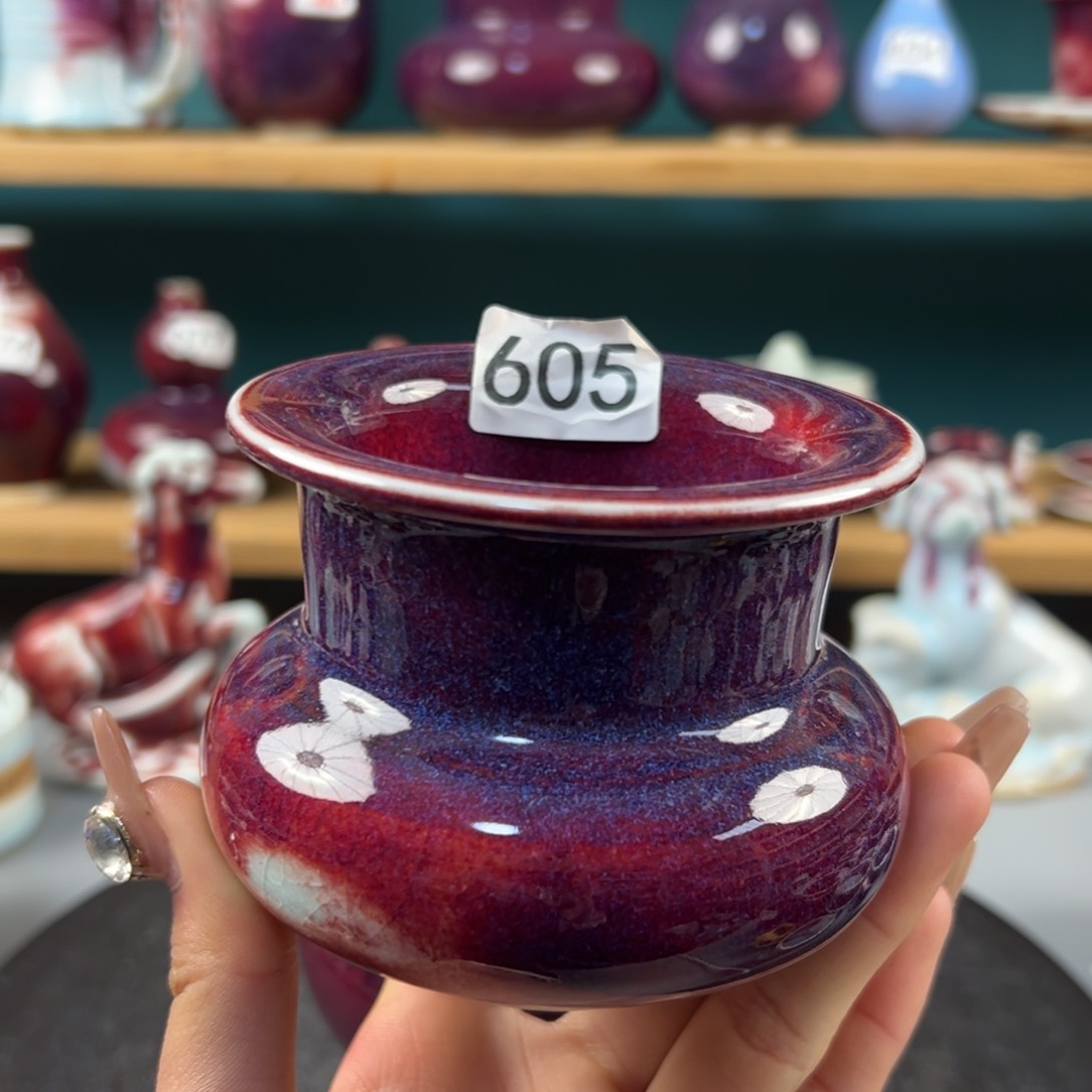 瓷片全品无暇小香炉纯手工