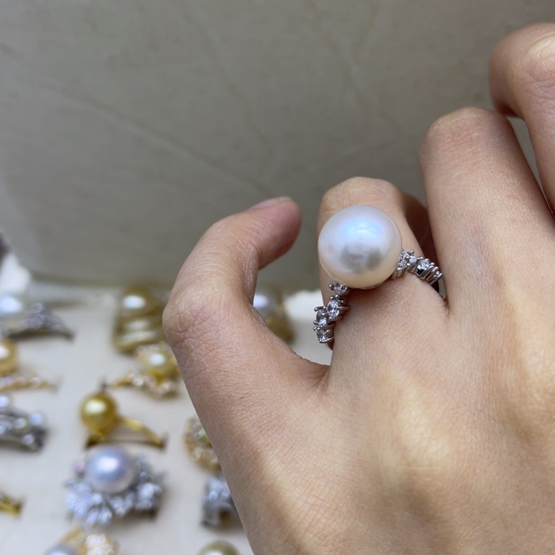 淡水珍珠银S925镶嵌戒指