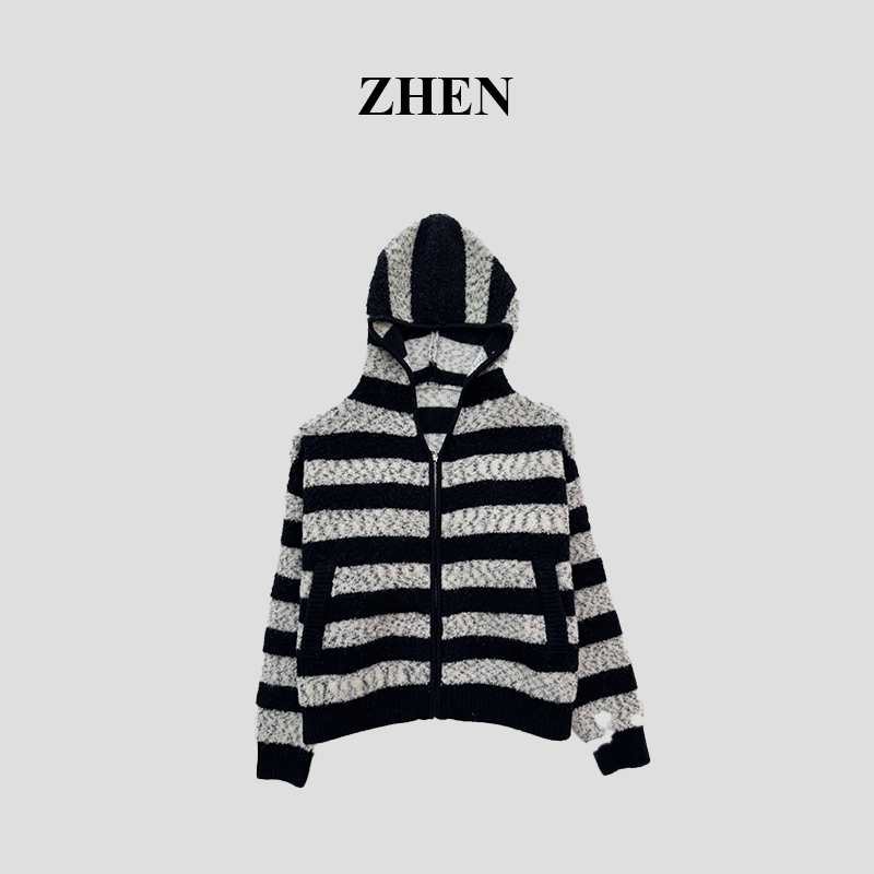 【ZHEN】25K01686 2025新款修身显瘦气质小众设计师款上衣卫衣