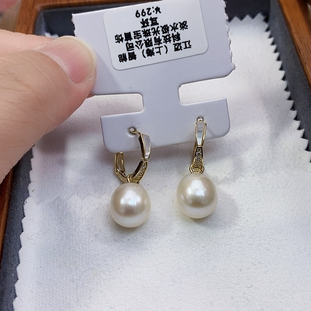 淡水珍珠特价不退换淡水无核耳饰银S925镶嵌