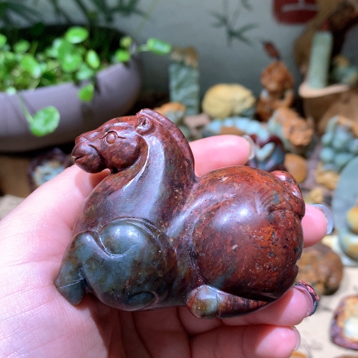 岫岩河磨玉（透闪石质玉）手把件未镶嵌