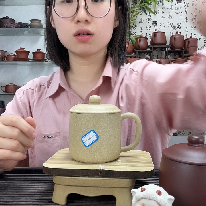 茶杯紫砂原矿本绿大墩墩办公杯没礼盒微瑕222