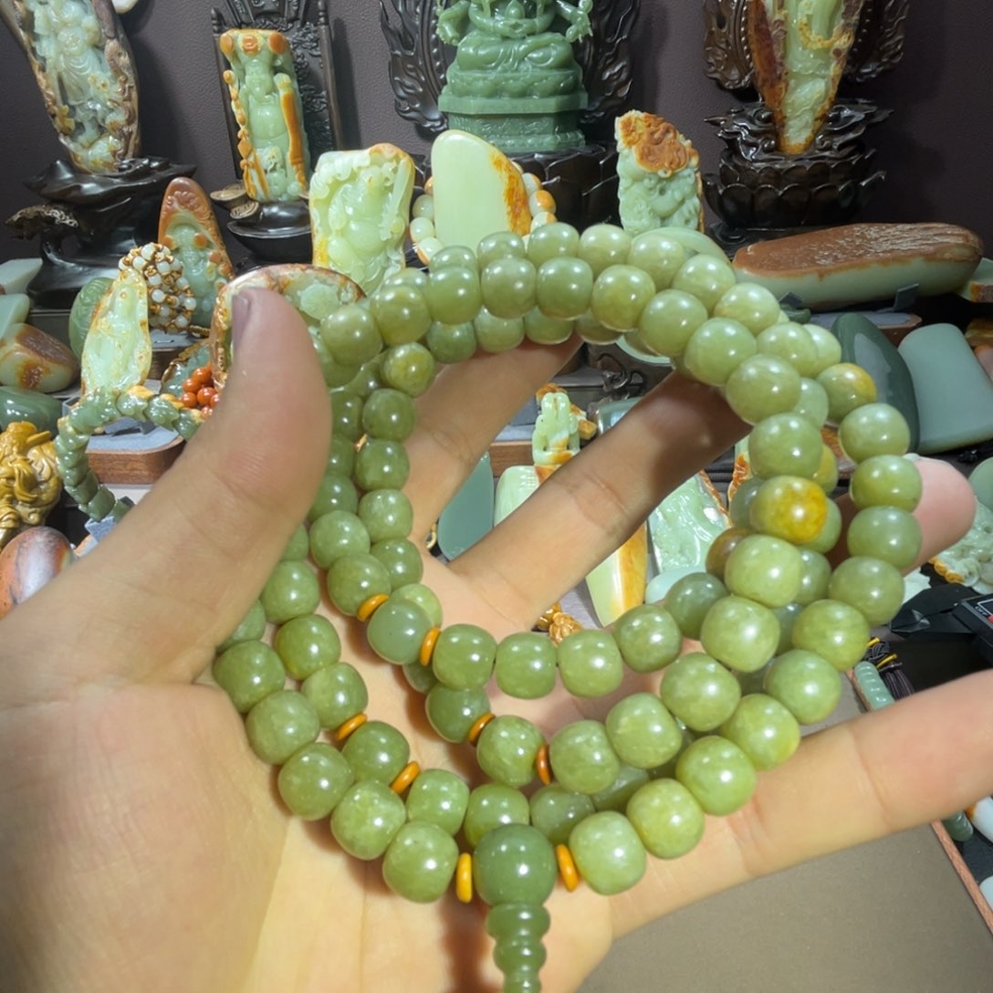 透闪石质玉108未镶嵌