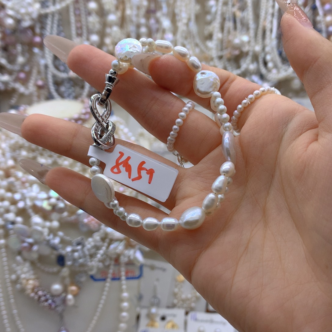 银S925镶嵌淡水珍珠手链
