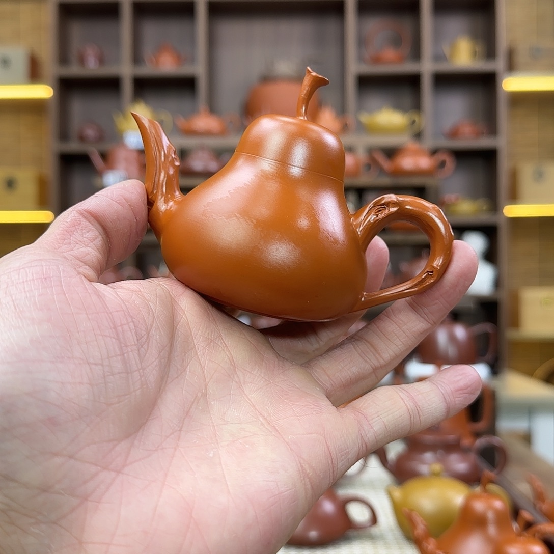 紫砂茶壶潮州手拉壶花器梨壶