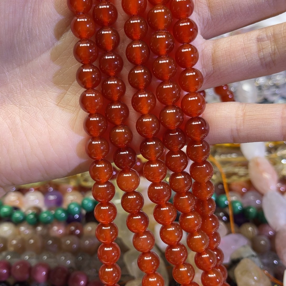 烟晶手链未镶嵌卡8A品玛瑙