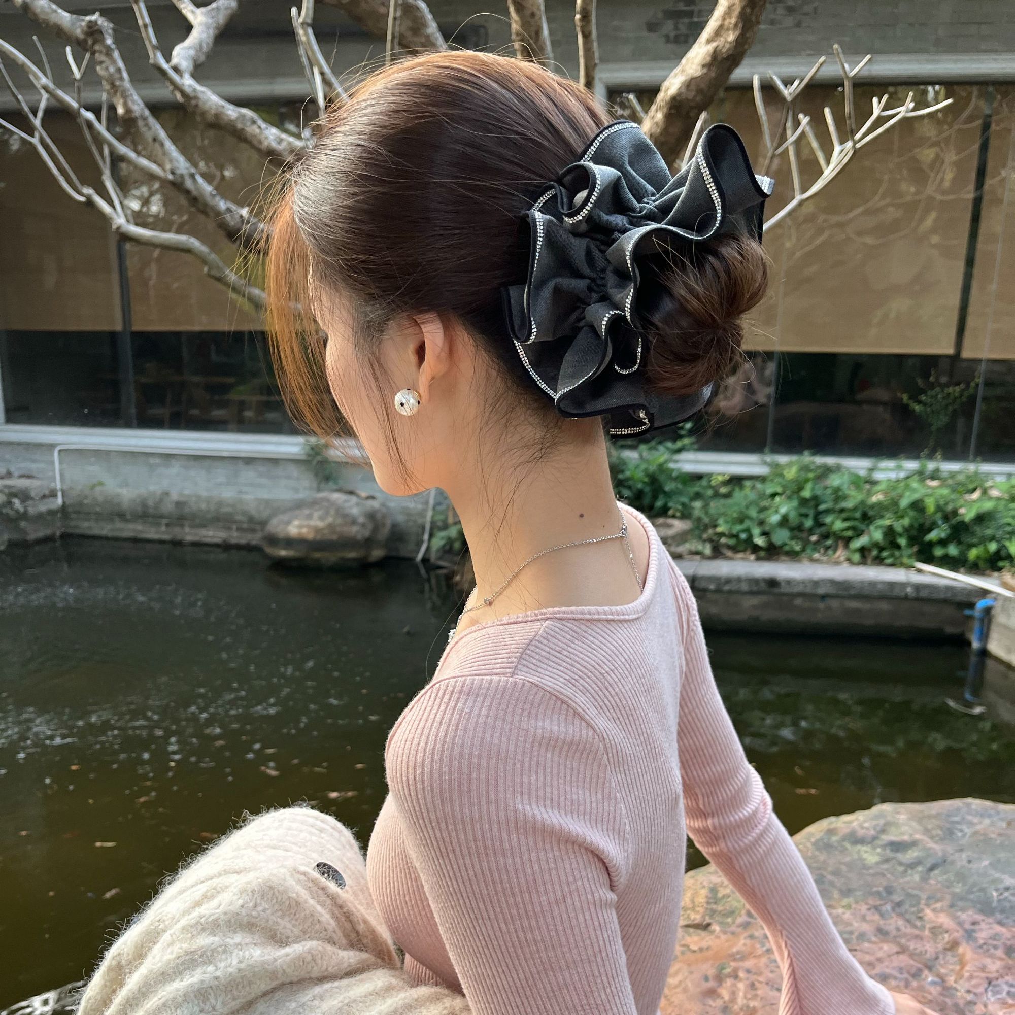 1号链接【发圈】气质百搭黑色发饰简约韩版轻奢优雅黑色发圈小蛮腰