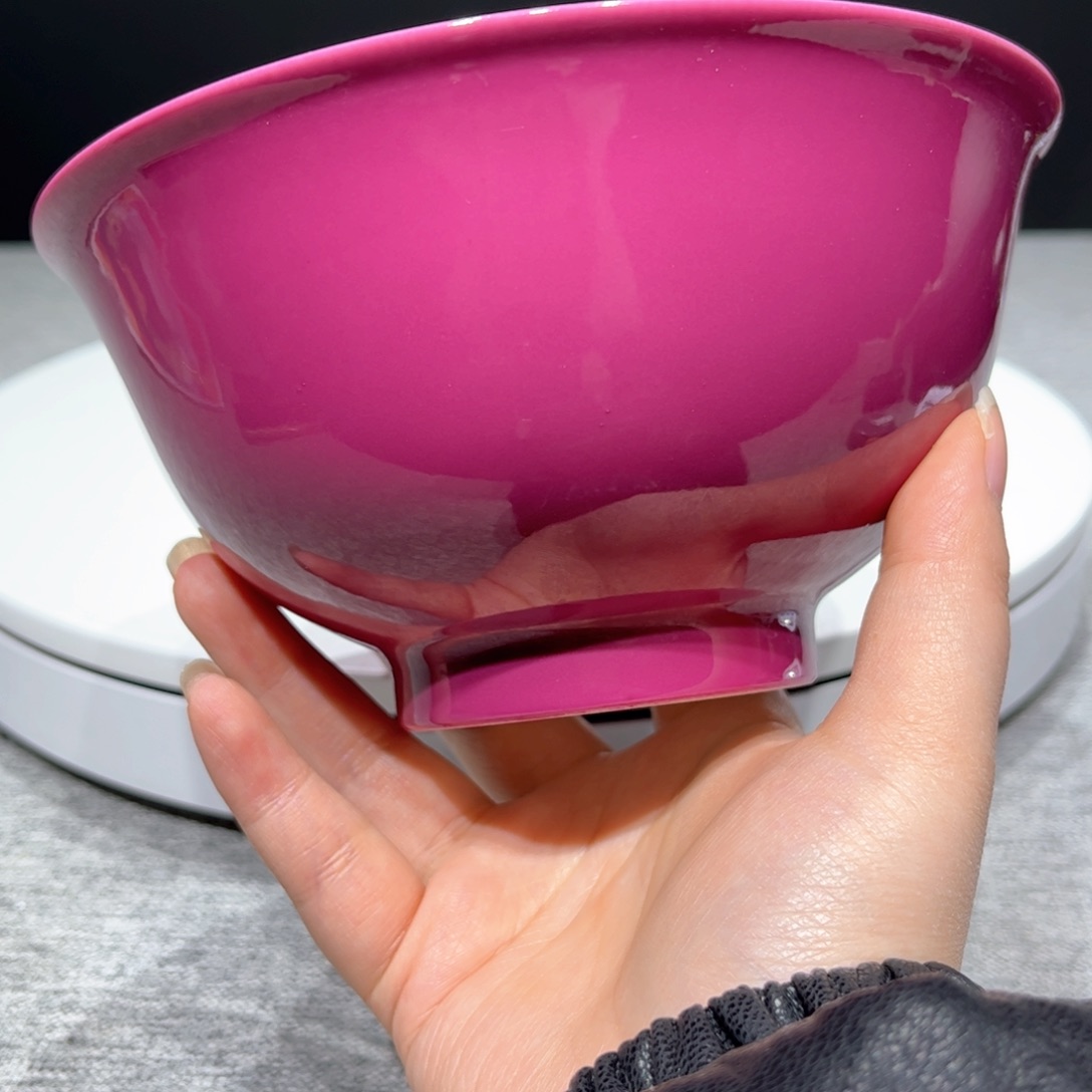 碗神*胭脂红彩宫碗