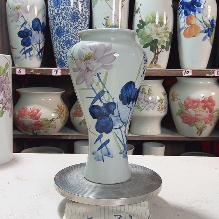 瓶梅瓶荷花款新款陶瓷