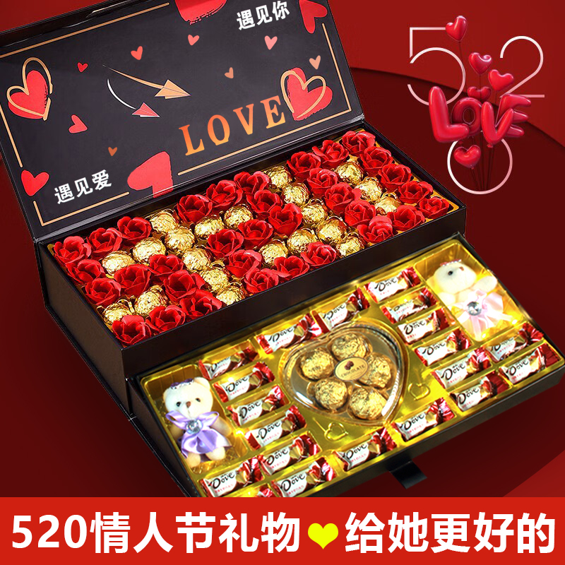 老婆巧克力礼盒装女生520情人节礼物送女友生日创意糖果浪漫高级