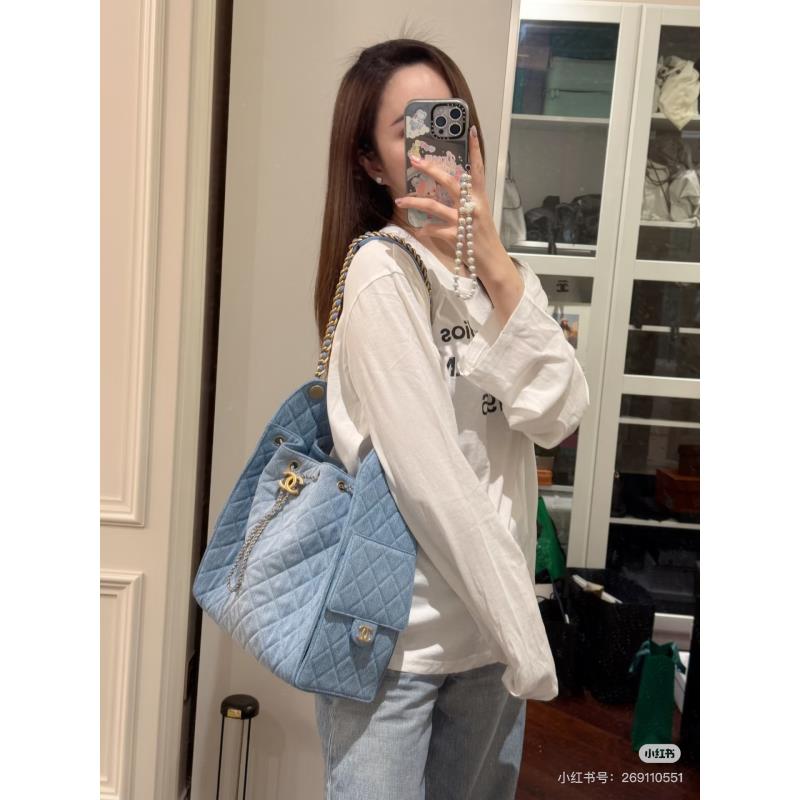 未使用 Chanel/香奈儿 25bag浅色牛仔中号 单肩腋下hobo