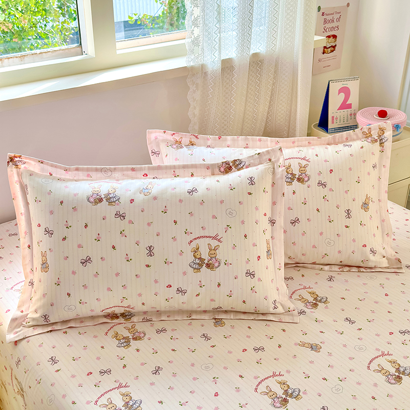 纯棉床品全棉单件枕头套小清新印花双人单人枕皮学生宿舍四季通用