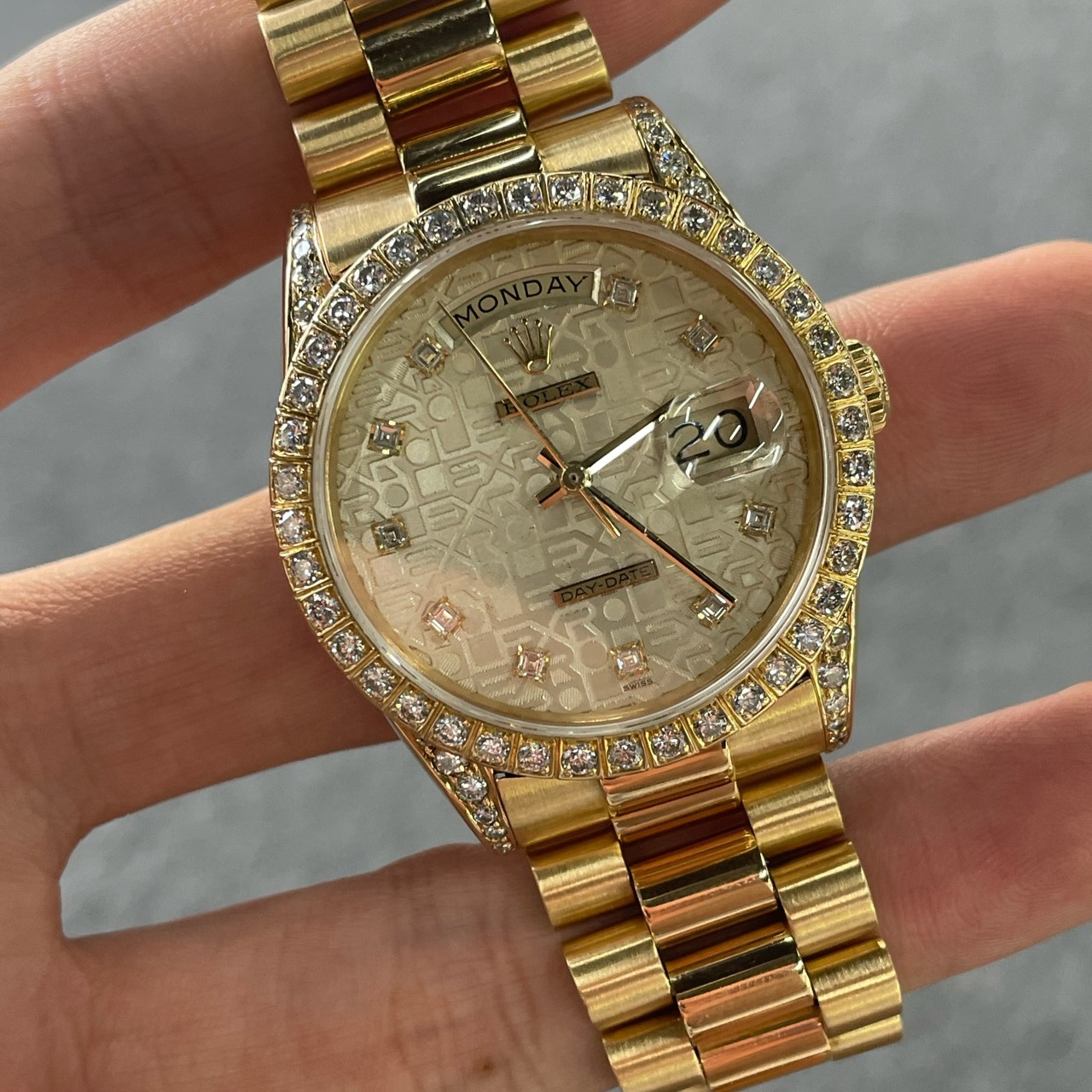 99新 Rolex/劳力士 星期日历型 36 18238 白电脑  36mm 单表