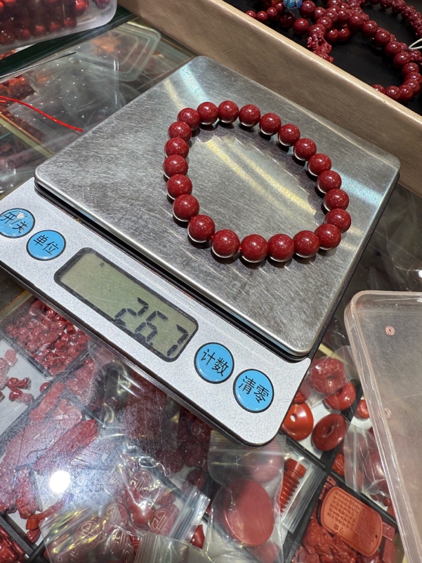 含辰砂工艺品天然辰砂朱砂手串26.7克