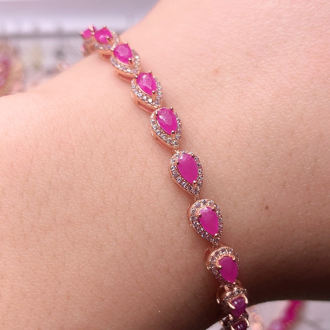 红宝石手链银S925镶嵌