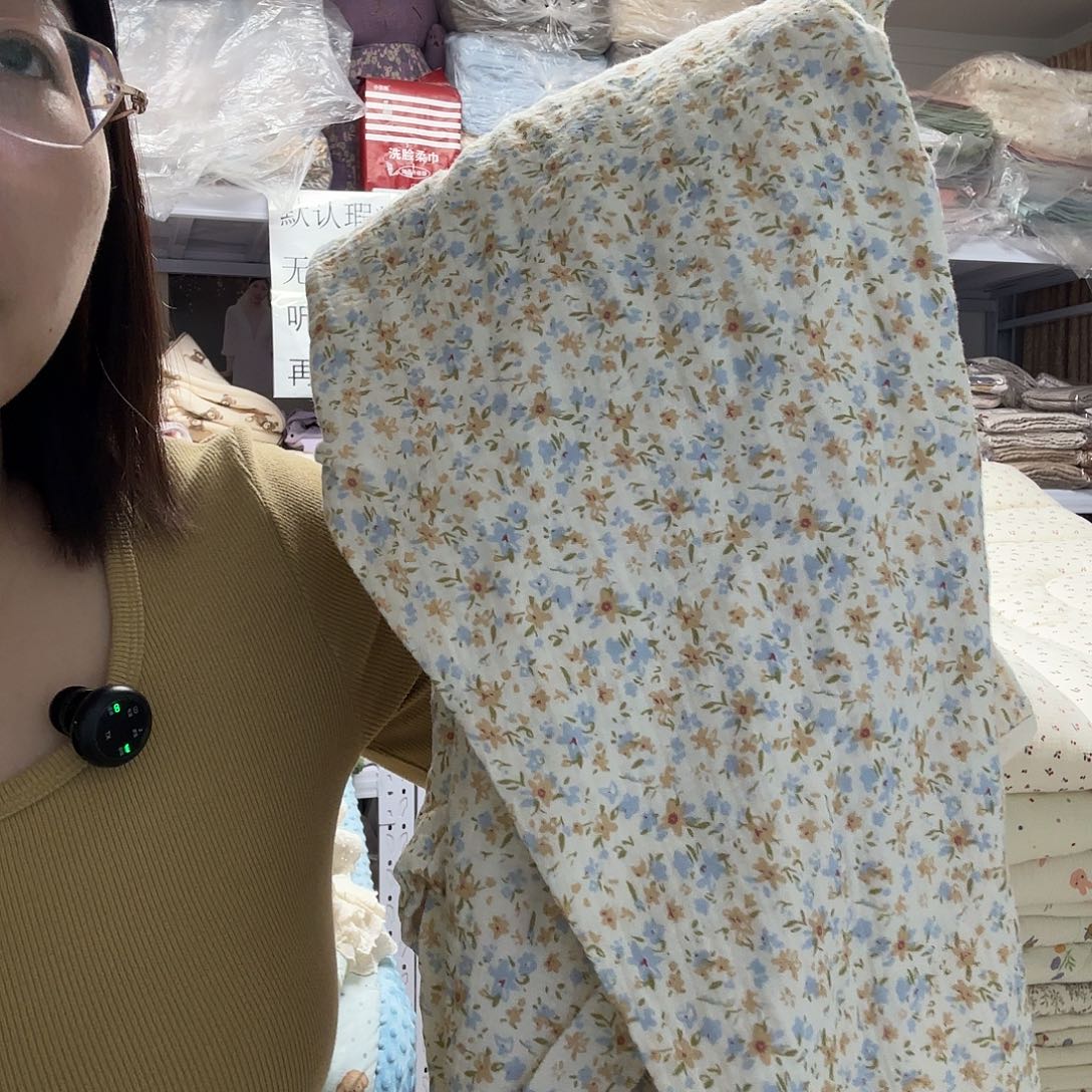 棉蓝色最大码套装睡衣