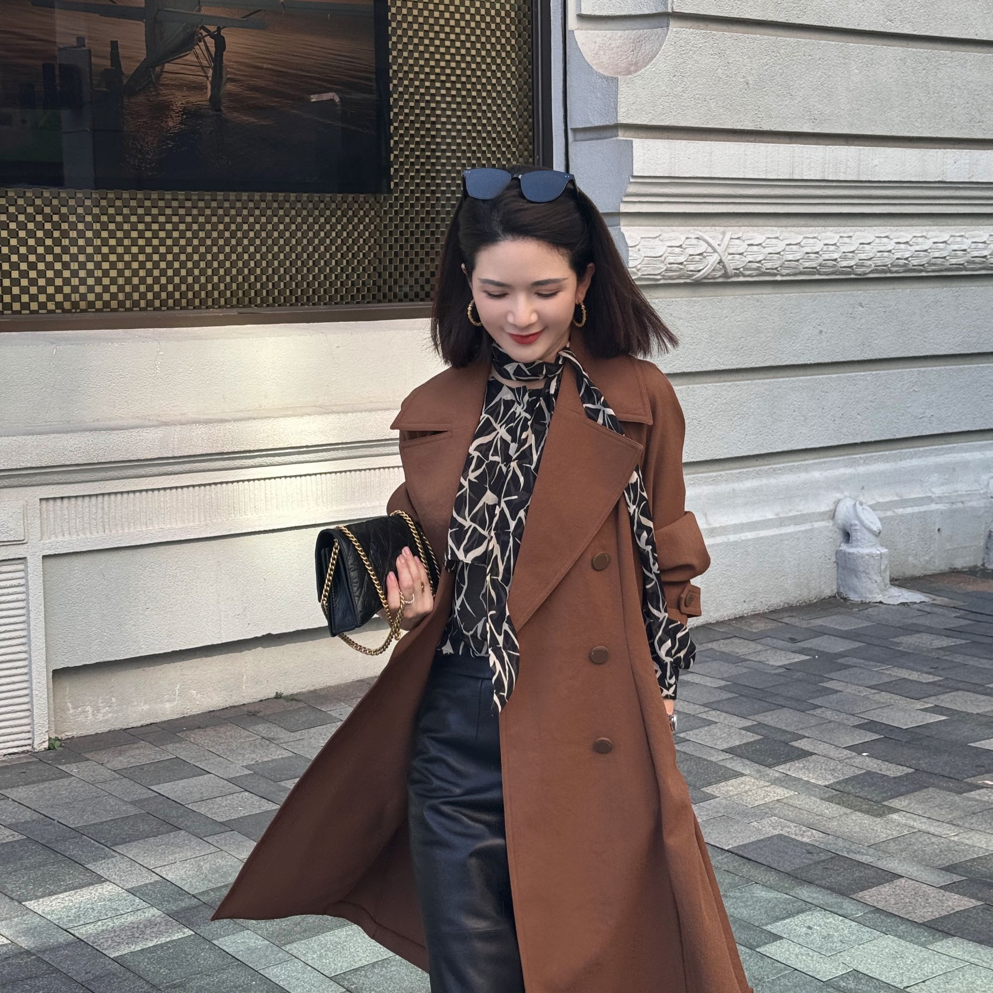 ANGELIAORIGINAL秋日氛围 翻领收腰显高显瘦25年春款气质风衣#198