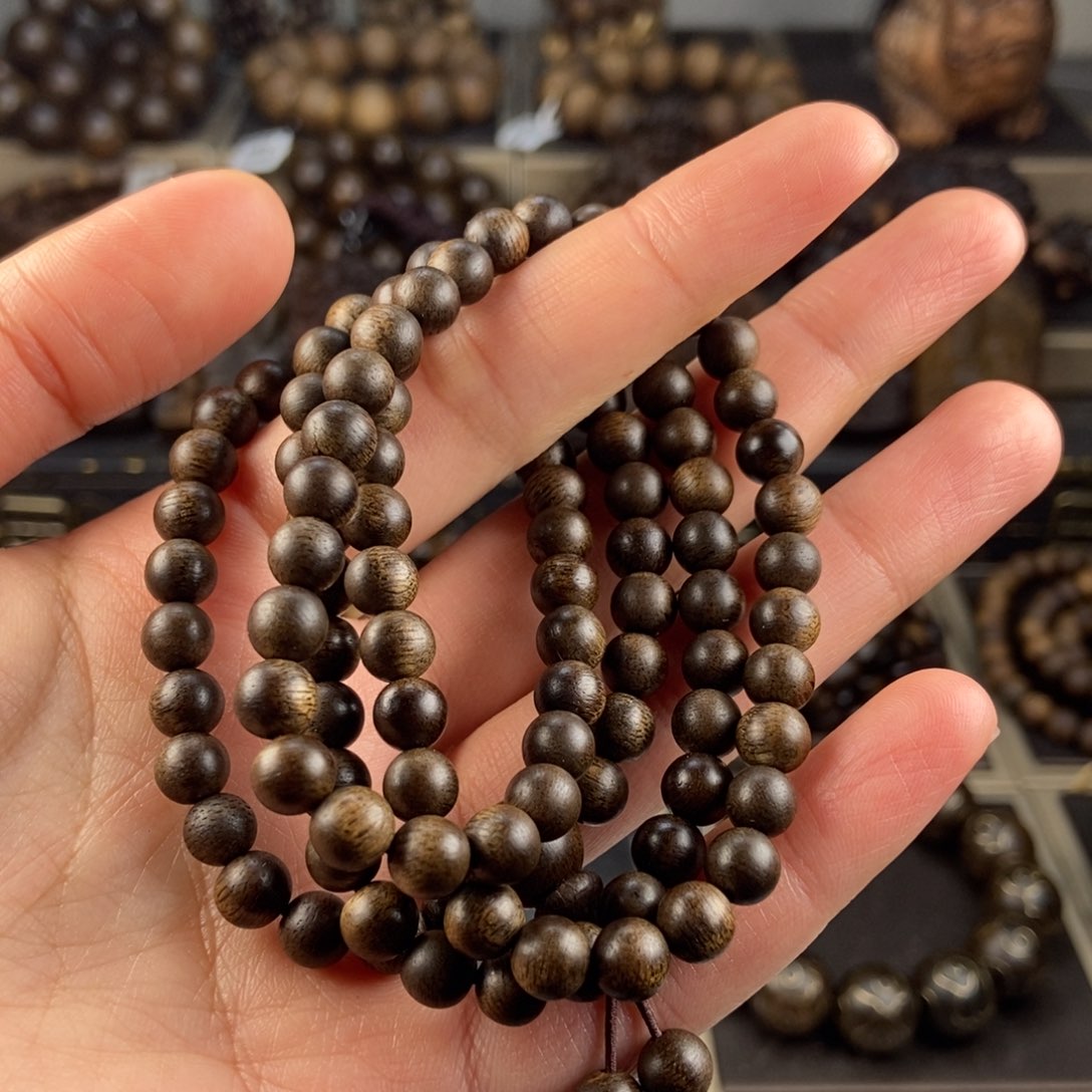 沉香手串微**^越南芽庄白棋楠