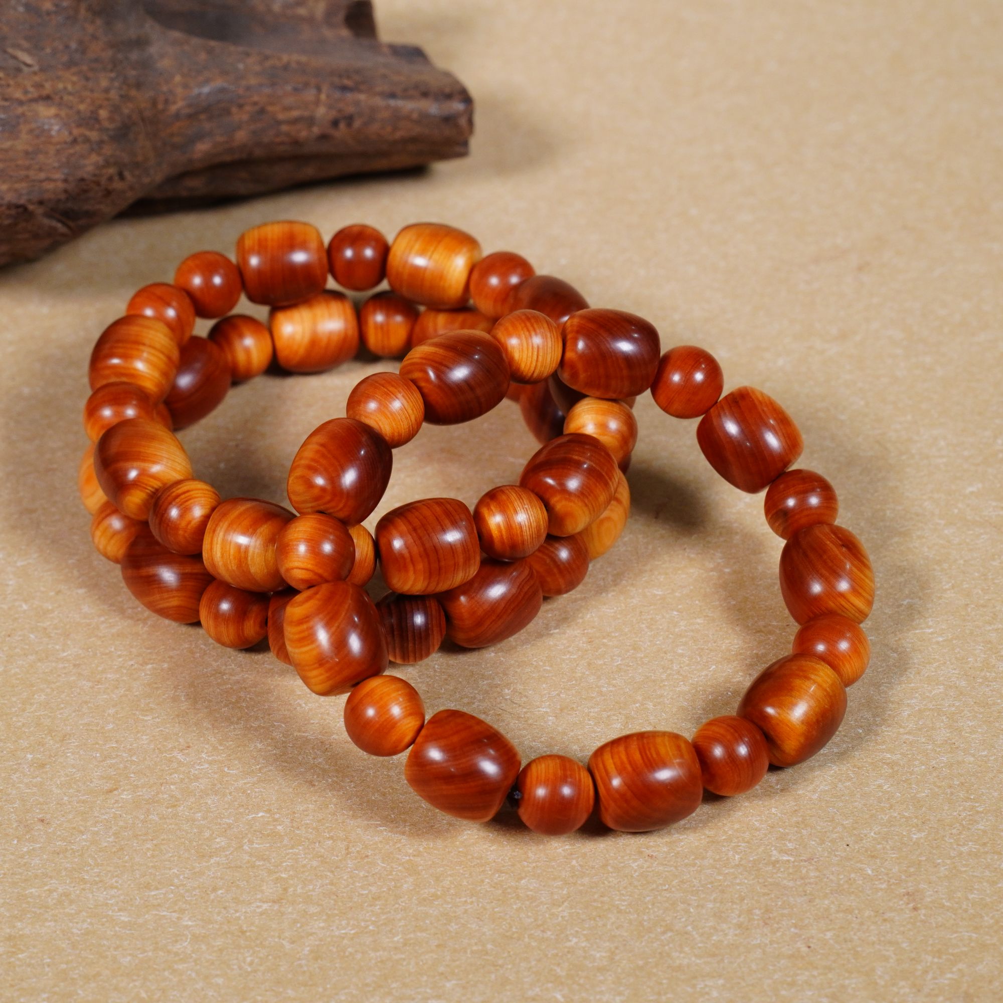 【小莲工艺】黑油料太行崖柏 1.2鼓珠雕刻单圈高端文玩手串