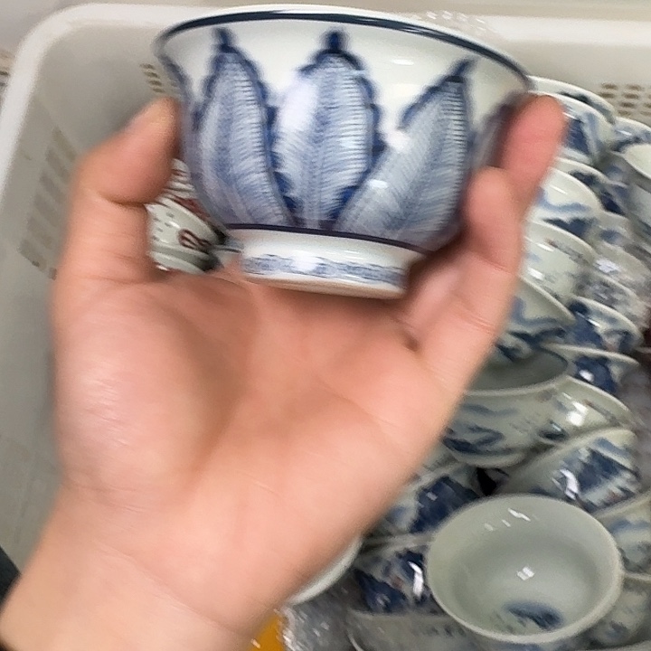 瓷片青花芭蕉叶大压手