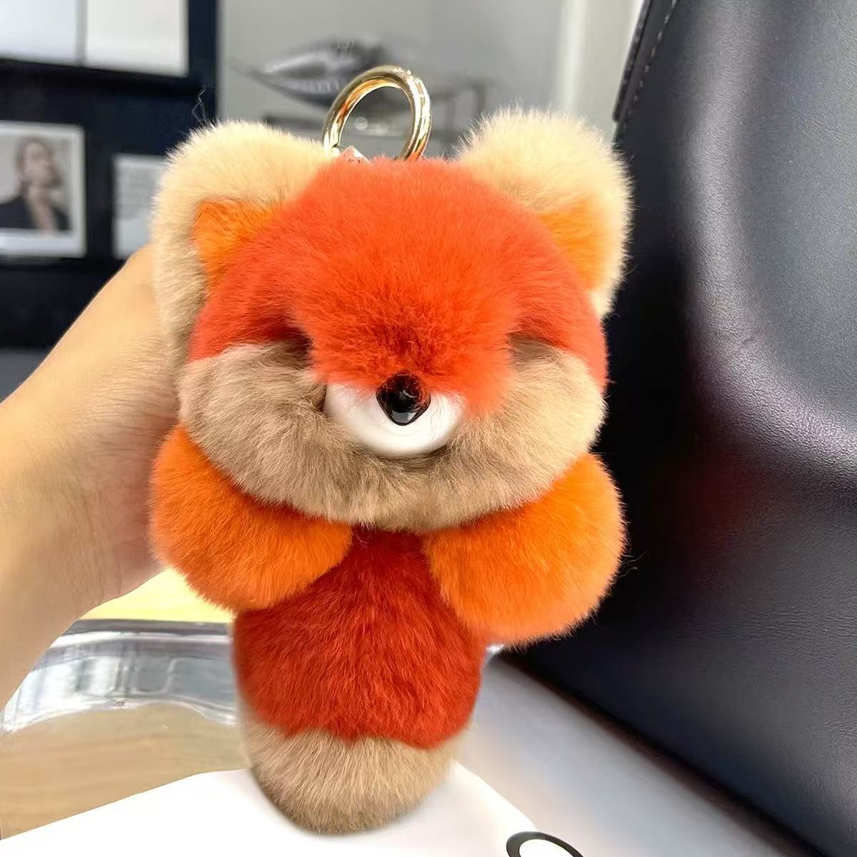 《野儿服饰》小狐狸兔毛挂件毛绒包包挂件毛绒挂件高级毛毛钥匙扣