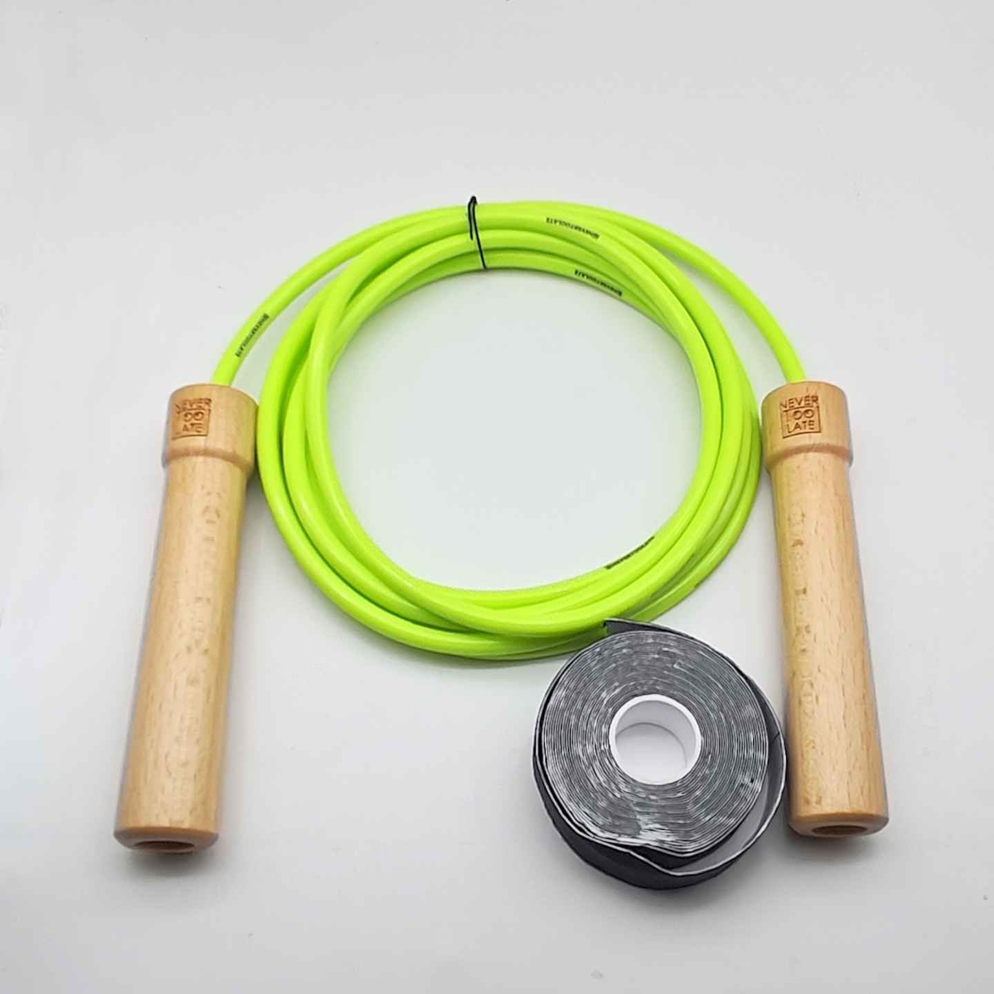 NEVERTOOLATE加粗7mm木柄轴承跳绳负重力减肥暴汗健身燃脂