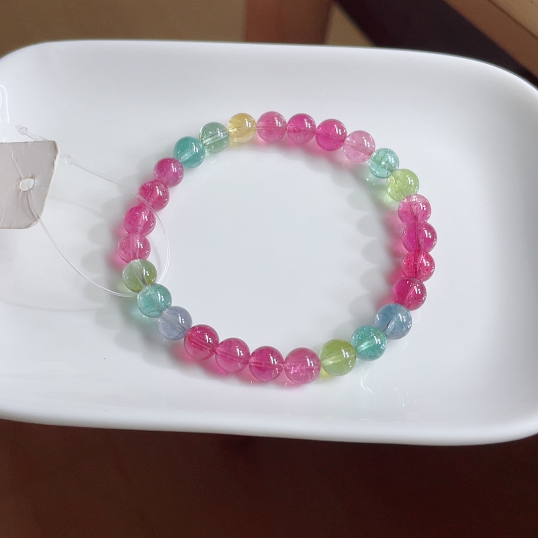 碧玺手链未镶嵌6.9mm左右