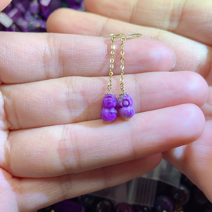 【闪购商品】苏纪石（舒俱来）耳钩18K金镶嵌