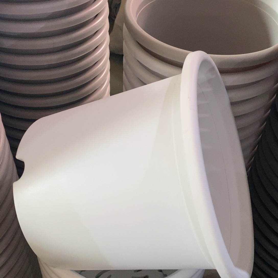 树脂四季盆6#无拖纯白5