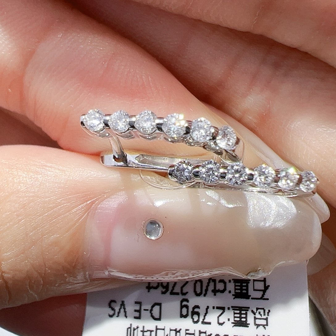 实验室培育钻石耳饰铂Pt950镶嵌