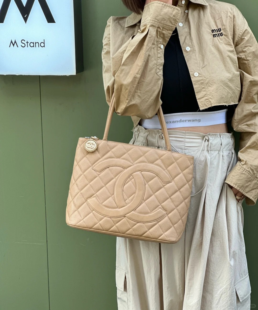 99新 Chanel/香奈儿 chanel希尔顿奶茶色单肩包/公价无/甄选