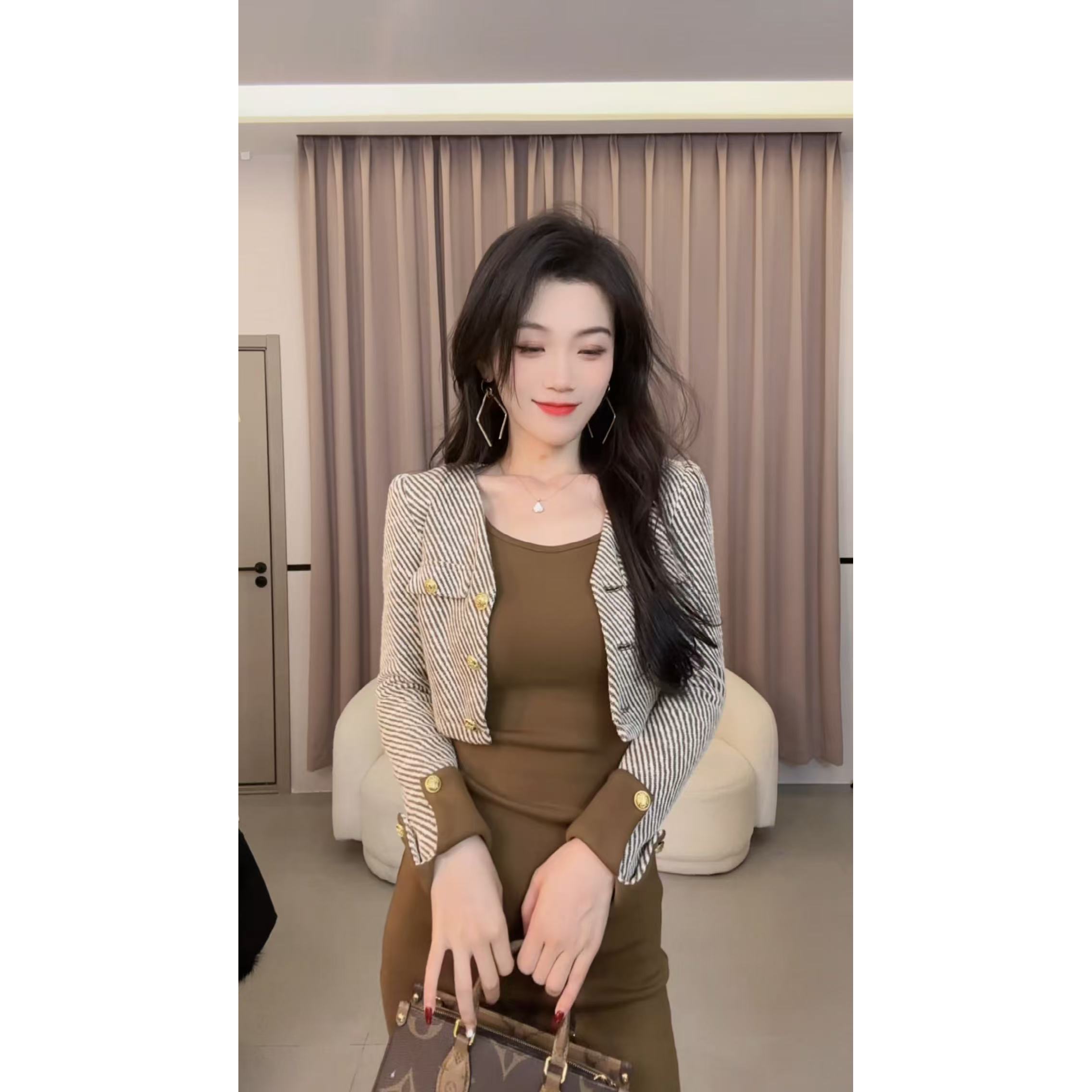 【小米】秋冬季新款显瘦气质长袖轻奢时尚女神l两件套装YXMYF52869